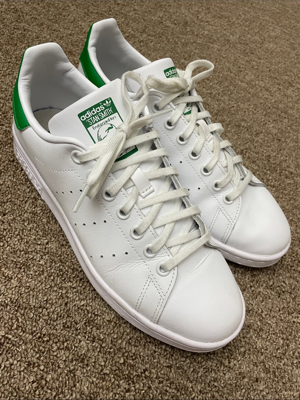 Adidas Stan Smith Shoes Cloud White/ Green Men Size 6.5 Woman 8